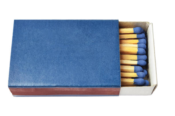 istock Horizontal blue matchbox with matches on a white background 2148873948