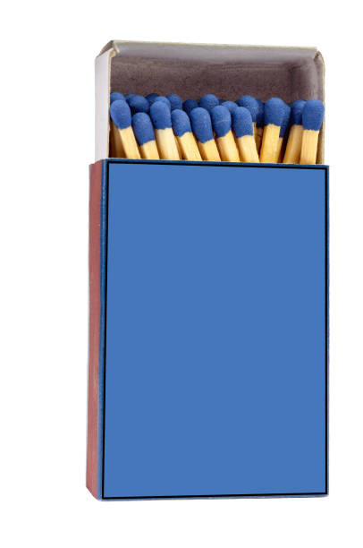 istock vertical blue matchbox with matches on a white background 2148873954
