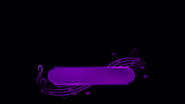 Music lower third animation with musical notes