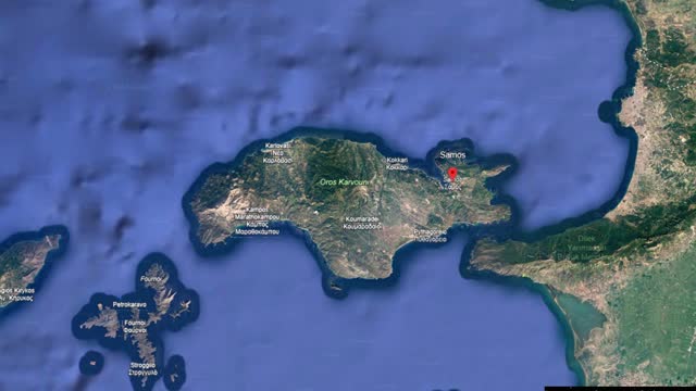 Samos Island Greece Map Animation, Summer Destination Greek Islands