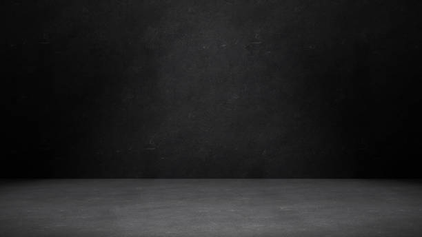 istock Black background Empty room with chalkboard or cement plaster background texture wall and floor, luxury place for design and background - mock up commercial display empty space. Room and spotlight 2148877760