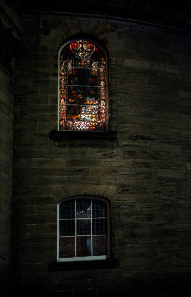 Stained glass window on Edinburgh street