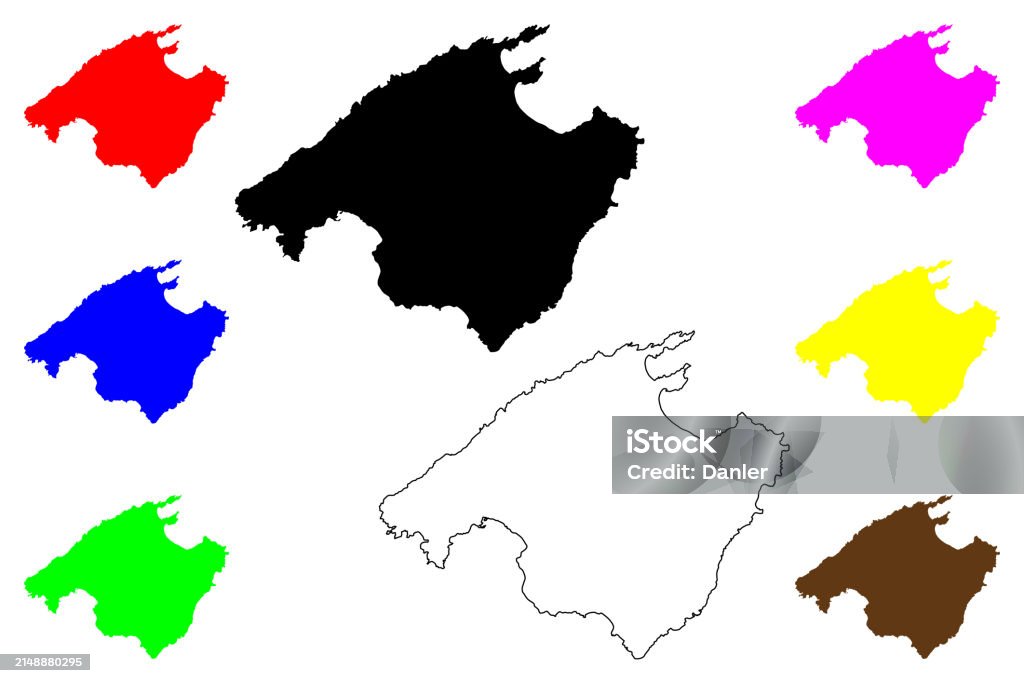 Mallora Vector Vetores de Mallorca Island Map Vector Illustration Scribble Sketch ...