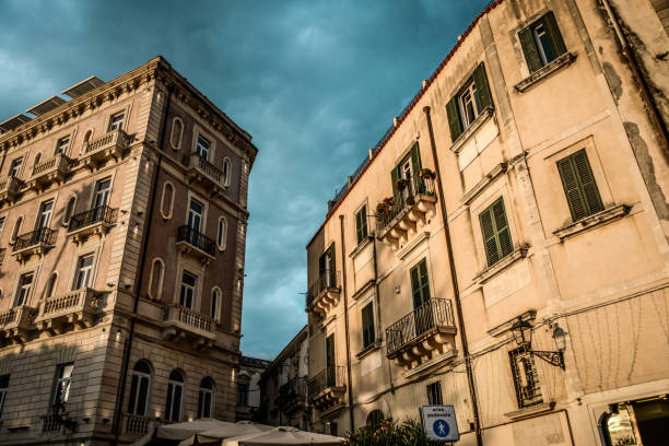 Sunset Over Ortygia Buildings In Syracuse, Sicily