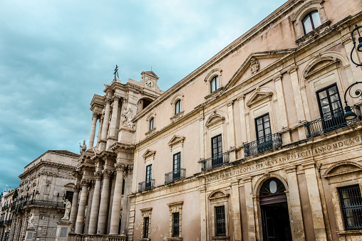 Side View Of Syracuse Cathedral In Syracuse, Sicily