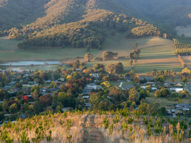 istock Valley town in late afternoon sun 2148889084