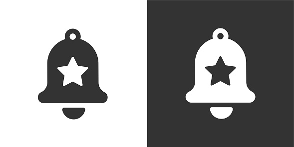 Bell notification, alarm, and christmas decoration solid icons. Containing data, strategy, planning, research solid icons collection. Vector illustration. For website design, logo, app, template, ui, etc