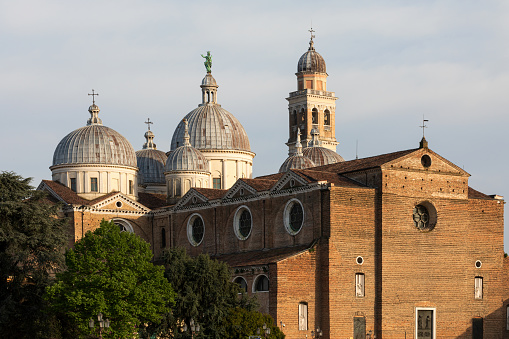 Basilica  of Santa Giustina in Padua at sunset
