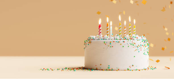 istock birthday cake celebration concepts backgrounds. 3d rendering 2148894305