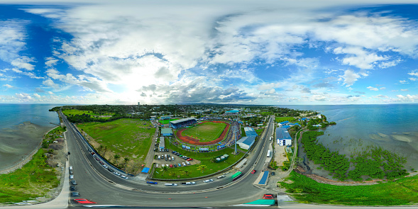 360 aerial view of Laucala bay, Suva