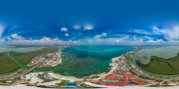 istock Aerial view of Cancun Hotel Zone, Mexico 2148903684