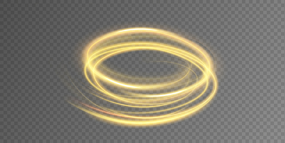 Luminous gold podium lines png of speed. Light glowing effect png. Abstract motion lines. Light trail wave, fire path trace line, car lights, optic fiber and incandescence curve twirl