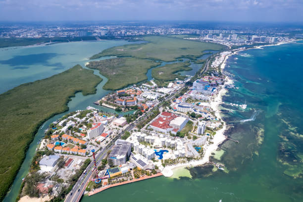 istock Aerial view of Cancun Hotel Zone, Mexico 2148903896