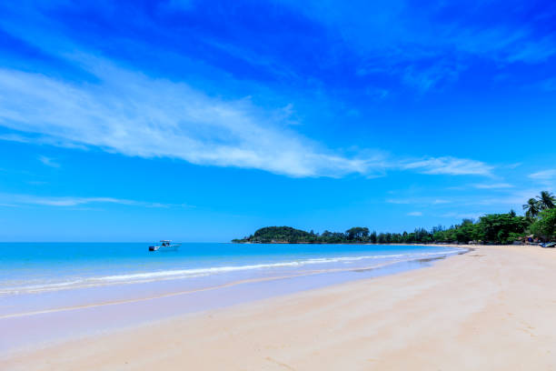 istock Blue sky white sand at Sichon Beach Nakorm Sri Thammaraj Thailand 2148904078