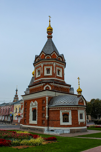 Ancient chapel of St. Alexander Nevsky on a autumn day. Golden Ring of Russia, YAROSLAVL, RUSSIA