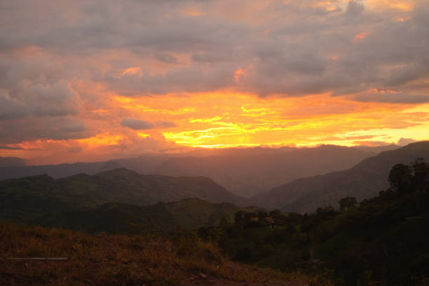 The sun sets over the verdant valleys and hills of Valencia
