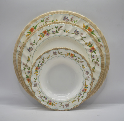vintage porcelain plate with hand painted design