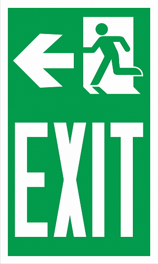 Emergency Escape Evacuation Sign Marking ISO Standard Exit Left