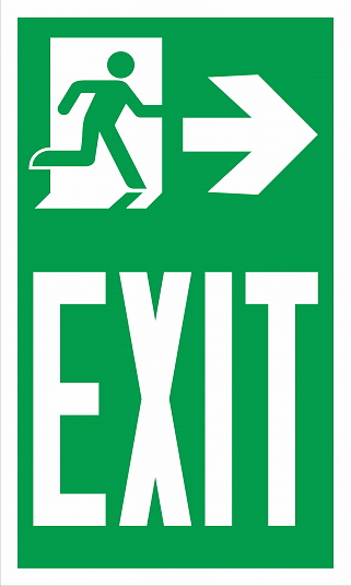 Emergency Escape Evacuation Sign Marking ISO Standard Exit Right