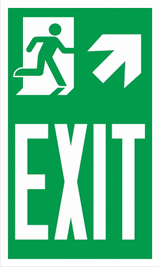 Emergency Escape Evacuation Sign Marking ISO Standard Exit Up Right