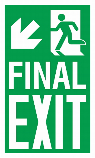 Emergency Escape Evacuation Sign Marking ISO Standard Final Exit Down Left