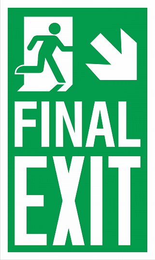 Emergency Escape Evacuation Sign Marking ISO Standard Final Exit Down Right