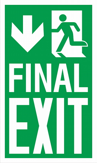 Emergency Escape Evacuation Sign Marking ISO Standard Final Exit Down This Way