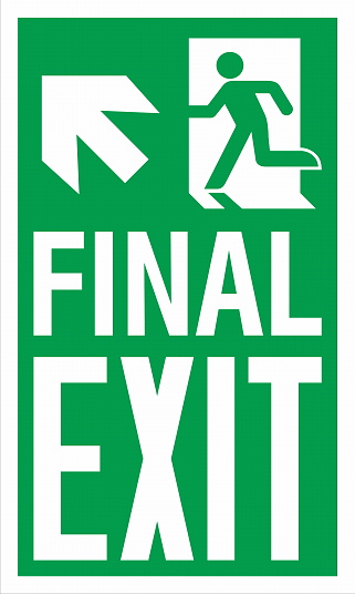 Emergency Escape Evacuation Sign Marking ISO Standard Final Exit Up Left