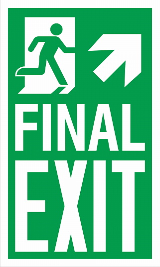 Emergency Escape Evacuation Sign Marking ISO Standard Final Exit Up Right