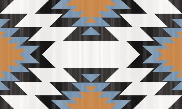 Vector illustration of Rug carpet background Geometric ethnic oriental