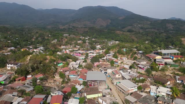 Horizontal Drone Flight Over Main Street of Sabanillas, Guerrero