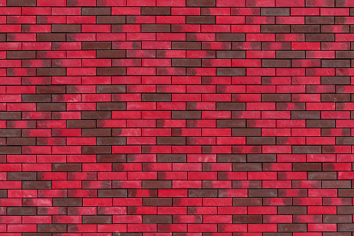 Vintage red brick wall. Construction pattern background.