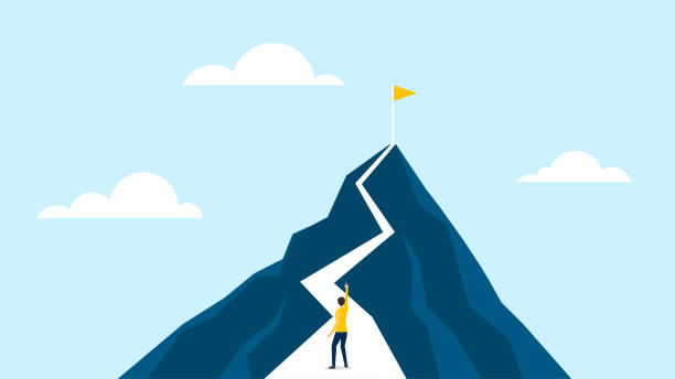 biznesmen wyznaczający cele. - aspiracje stock illustrations