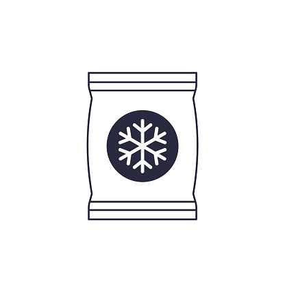 frozen bag icon, vector art