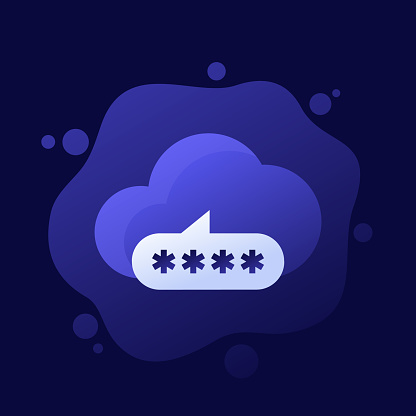 password access to a cloud icon, vector design