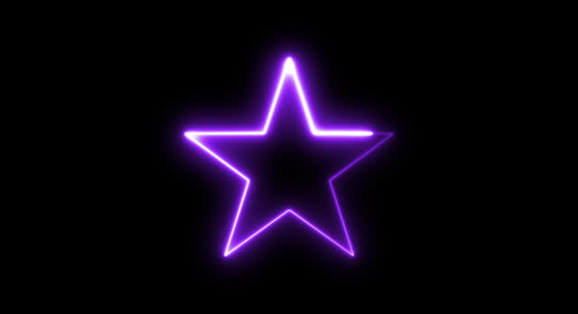 Animated neon star symbol