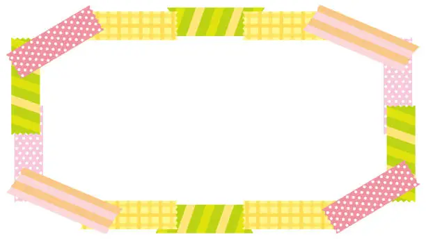 Vector illustration of spring masking tape frame background