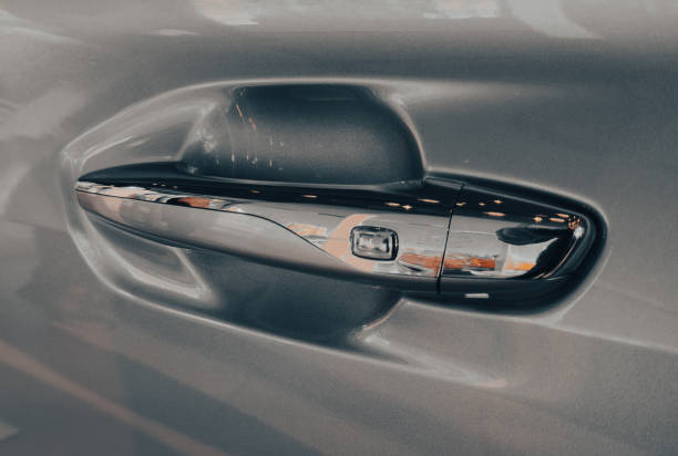 istock Close-up of a handle on a car door 2148921619