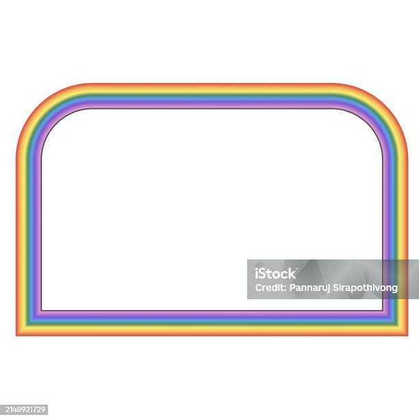 Side Frame Color Round Same Side Corner Rectangle Frame Rainbow Colors Spectrum Colorful ...
