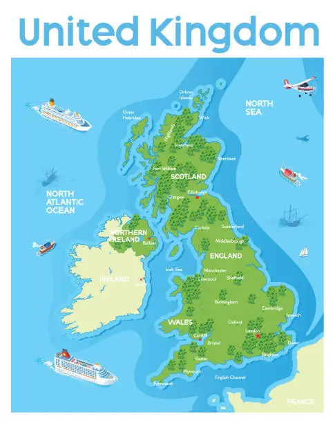 Vector illustration of British Forest Map