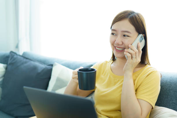 istock Woman working on laptop computer at home. 2148923163
