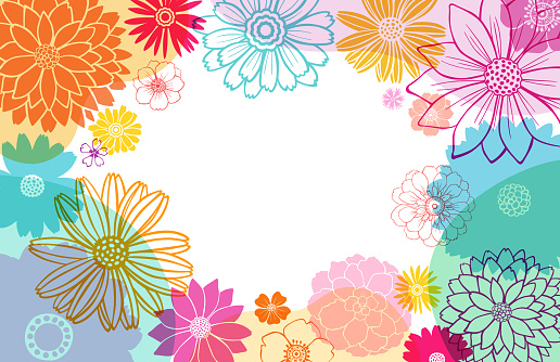 Abstract vector background with flowers. EPS 10 file contains transparencies and vector mask.