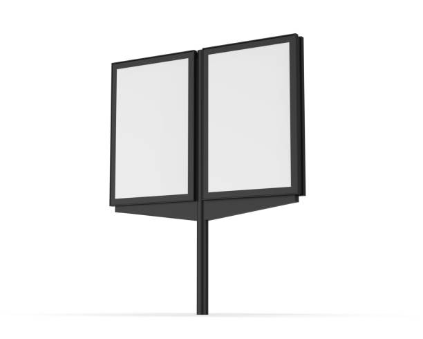 istock Blank dual poster metal frame floor stand. 2148924744