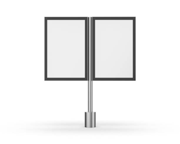 istock Blank dual poster metal frame floor stand. 2148924748