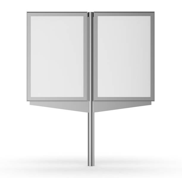 istock Blank dual poster metal frame floor stand. 2148924753