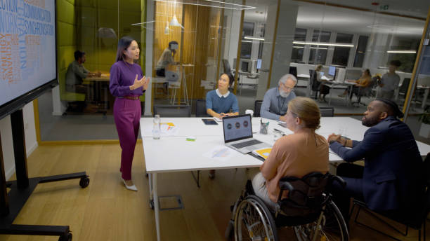 istock Businesswoman giving presentation 2148926152