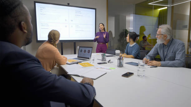istock Businesswoman giving presentation 2148926172