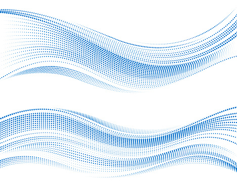 Vector set of abstract halftone waves