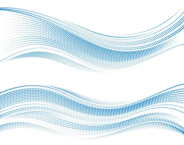 Vector illustration of Abstract halftone waves