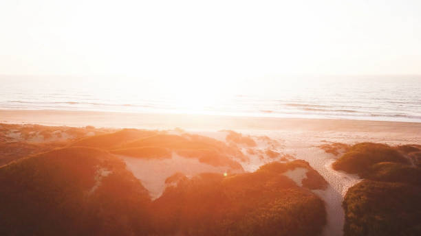 istock Aerial view of beach at sunset 2148932510
